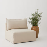 Nala Lounge Chair  in natural beige linen
